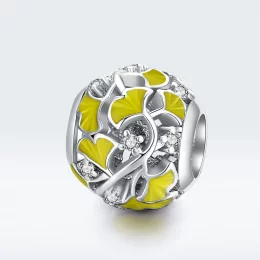 Charms Typu Pandora Eleganckie liście miłorzębu - BSC334