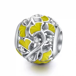 Charms Typu Pandora Eleganckie liście miłorzębu - BSC334