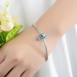 Charms Typu Pandora Fioletowe Kwiaty Szkło Murano - SCZ009