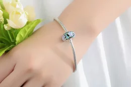 Charms Typu Pandora Fioletowe Kwiaty Szkło Murano - SCZ009