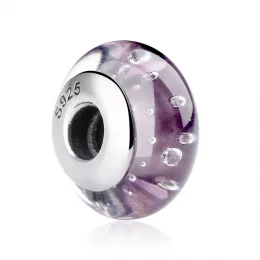 Charms Typu Pandora Fioletowe szkło Murano - SCZ001