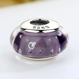 Charms Typu Pandora Fioletowe szkło Murano - SCZ001