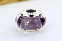 Charms Typu Pandora Fioletowe szkło Murano - SCZ001