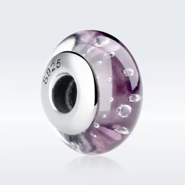 Charms Typu Pandora Fioletowe szkło Murano - SCZ001