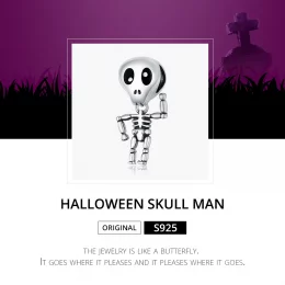 Charms Typu Pandora Halloweenowy człowiek z czaszką - SCC1617