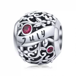 Charms Typu Pandora Kamień narodzin lipcowego granatu - SCC1385-7