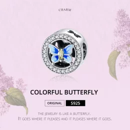 Charms Typu Pandora Kolorowy motyl - SCC1682