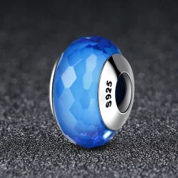 Charms Typu Pandora Koraliki ze szkła Murano w kolorze niebieskim - SCZ037