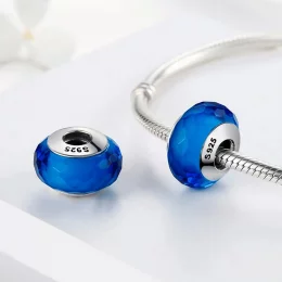 Charms Typu Pandora Koraliki ze szkła Murano w kolorze niebieskim - SCZ037