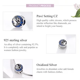 Charms Typu Pandora Kotek na księżycu - SCC1204