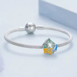 Charms Typu Pandora Kwiaty i ptaki - BSC646