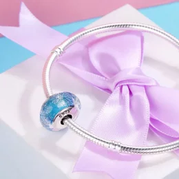 Charms Typu Pandora Niebieski koralik ze szkła Murano - SCZ054