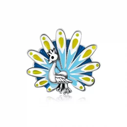 Charms Typu Pandora niebieski paw - SCC1644