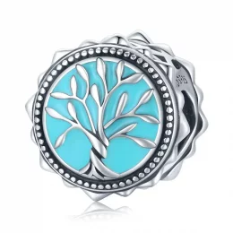 Charms Typu Pandora Niebieskie Drzewo Życia - BSC503