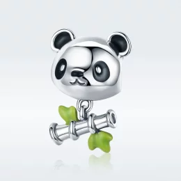 Charms Typu Pandora Panda uwielbia jeść bambus - SCC325