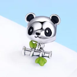 Charms Typu Pandora Panda uwielbia jeść bambus - SCC325