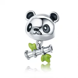 Charms Typu Pandora Panda uwielbia jeść bambus - SCC325