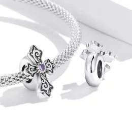 Charms Typu Pandora Retro Wzór Krzyża - BSC583