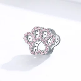 Charms Typu Pandora Różowa Łapa - BSC164