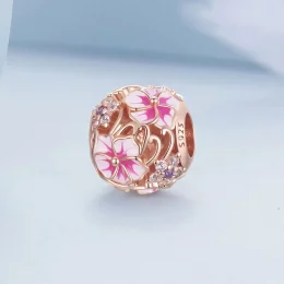 Charms Typu Pandora Różowa Sakura - BSC643