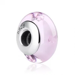 Charms Typu Pandora Różowe szkło Murano - SCZ003