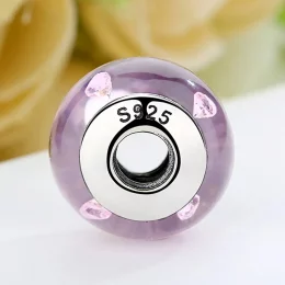 Charms Typu Pandora Różowe szkło Murano - SCZ003