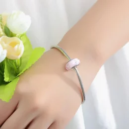 Charms Typu Pandora Różowe szkło Murano - SCZ003