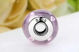 Charms Typu Pandora Różowe szkło Murano - SCZ003