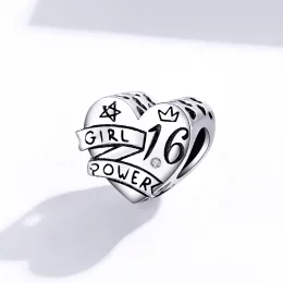 Charms Typu Pandora Siła dziewczyn Słodki 16 - SCC1437