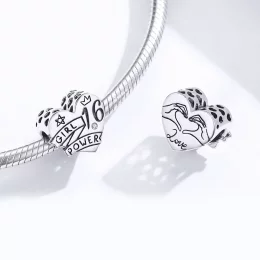 Charms Typu Pandora Siła dziewczyn Słodki 16 - SCC1437