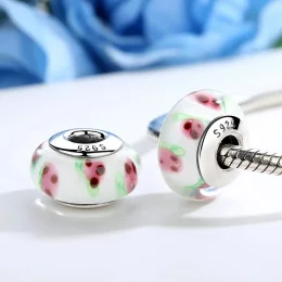 Charms Typu Pandora Szkło Murano z czerwonymi owocami - SCZ016