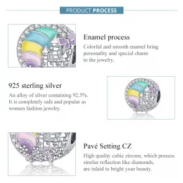 Charms Typu Pandora Tęczowy Zamek - SCC1585