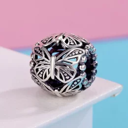 Charms Typu Pandora Vintage motyl - SCC491