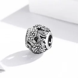 Charms Typu Pandora Wytłoczone Kwiaty - SCC2097