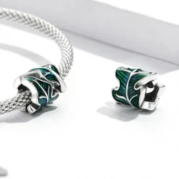 Charms Typu Pandora Zielone liście - SCC2175