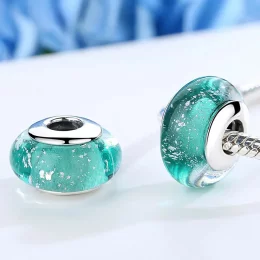 Charms Typu Pandora Zielone szkło Murano - SCZ021