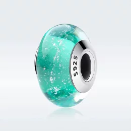 Charms Typu Pandora Zielone szkło Murano - SCZ021