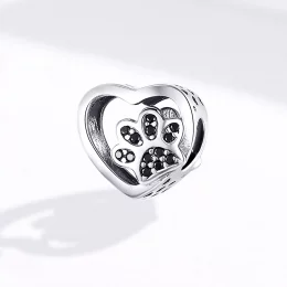 Charms Typu Pandora Znak łapy zwierząt - SCC1191-BK