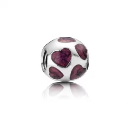 Zawieszka ze srebra, purpurowa emalia - 790543EN21 - Charmsy | PANDORA