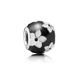 Black and White Flower Charm - Pandora PL