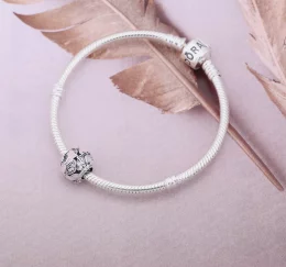 Delicate Rose, Pink Enamel & Clear CZ - Pandora PL