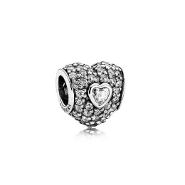 Pavé Triple Heart Charm - Pandora PL