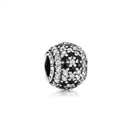 Shimmering blossom, black crystal & clear cz - Pandora PL