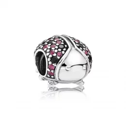 Sparkling Ladybug, Fancy Red CZ & Black Crystal - Pandora PL