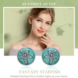 Kolczyki sztyfty Typu Pandora Fantasy Starfish - SCE205