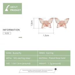 Kolczyki sztyfty Typu Pandora Motyl - SCE452-C