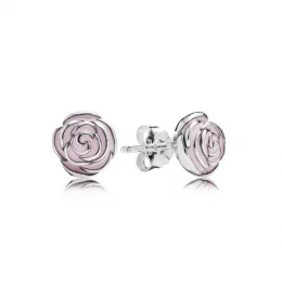 Pink Rose Stud Earrings - Pandora PL