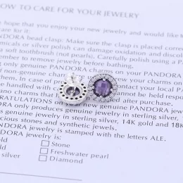 Sparkling Amethyst Stud Earrings - Pandora PL