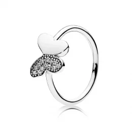 Butterfly silver ring with clear cubic zirconia - Pandora PL