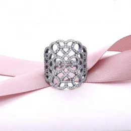 Lace silver ring with cubic zirconia - Pandora PL